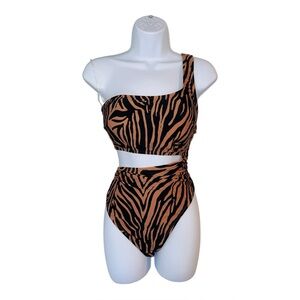 Shade & Shore High Leg Cut Out Cheeky One Piece Swimsuit Large NWT $40 MSRP